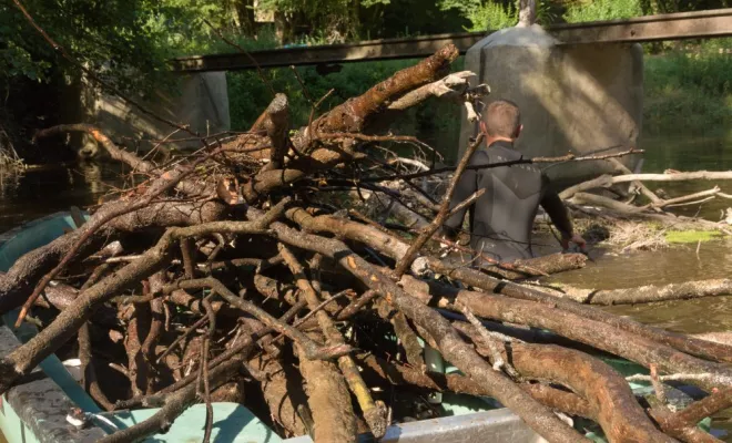 Travaux de rivière / Embâcle, Châtellerault, Arborea